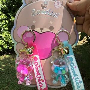 Bear Keychain Duo - Pink and Blue